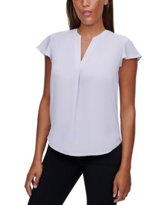 calvin klein tallia flutter sleeve blouse