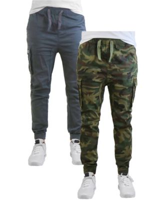 Men's Cotton Stretch Twill Cargo Joggers, Pack of 2