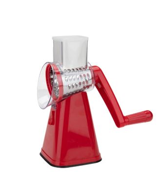 Mind Reader - Rotary Drum Cheese Grater, Vegetable Shredder, Food Slicer and Chopper with Interchangeable Blades