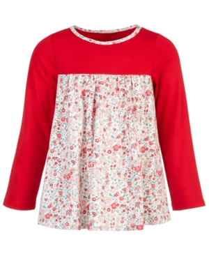 image of First Impressions Baby Girls Ditsy Floral-Print Cotton Tunic, Created for Macy-s