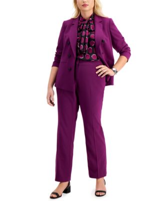 macy's plus size pant suits