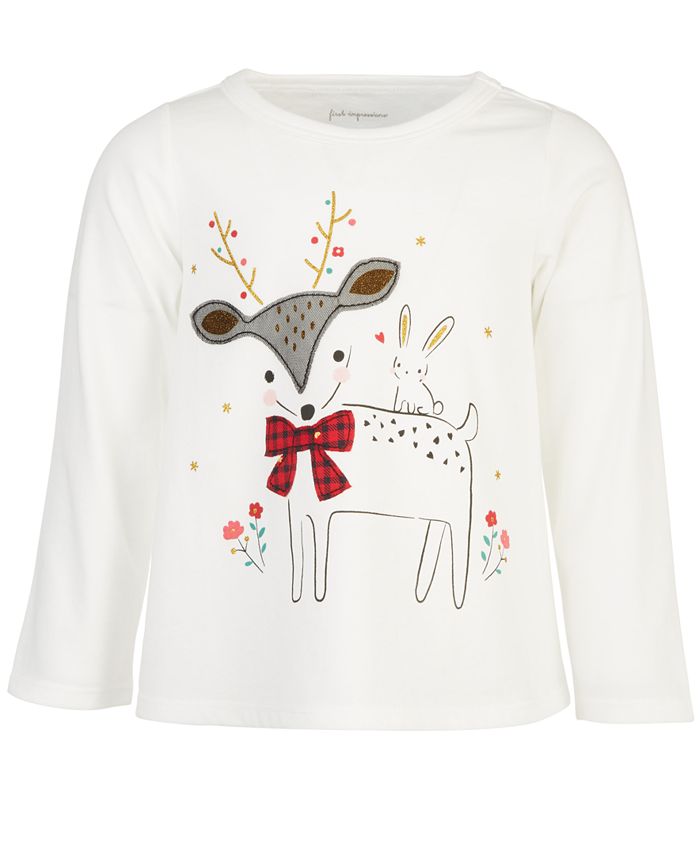 First Impressions Toddler Girls Reindeer Cotton TShirt, Created for