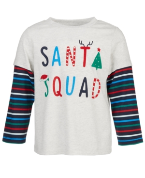 image of First Impressions Baby Boys Layered-Look Santa Squad T-Shirt, Created for Macy-s
