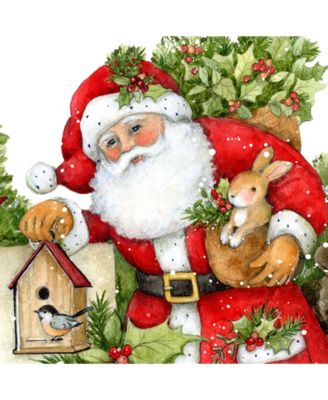 by Susan Winget Woodland Playing Santa Wall and Door Decor