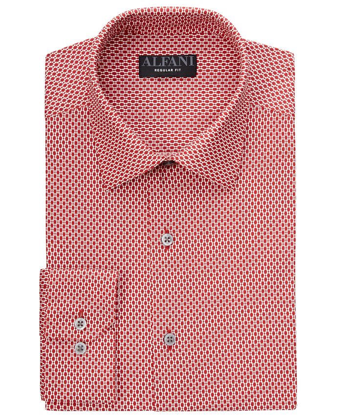 Alfani RED Mens Fitted Twinkle Star Print Dress Shirt