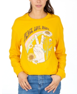 image of Rebellious One Juniors- Long-Sleeve Graphic-Print Cotton T-Shirt