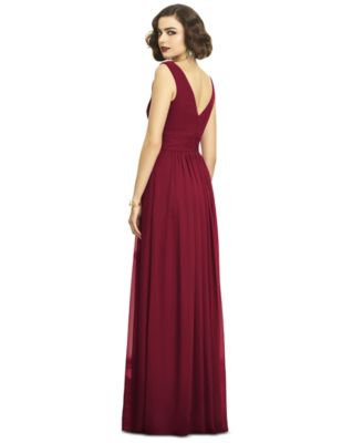 Plus Size Sleeveless Draped Chiffon Maxi Dress with Front Slit