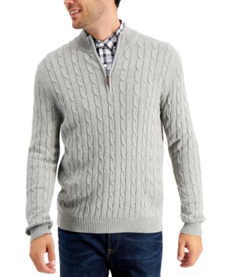 Club Room Men's Cable Knit Quarter-Zip 