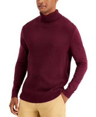 Men's Textured Cotton Turtleneck Sweater, Created for Macy's 