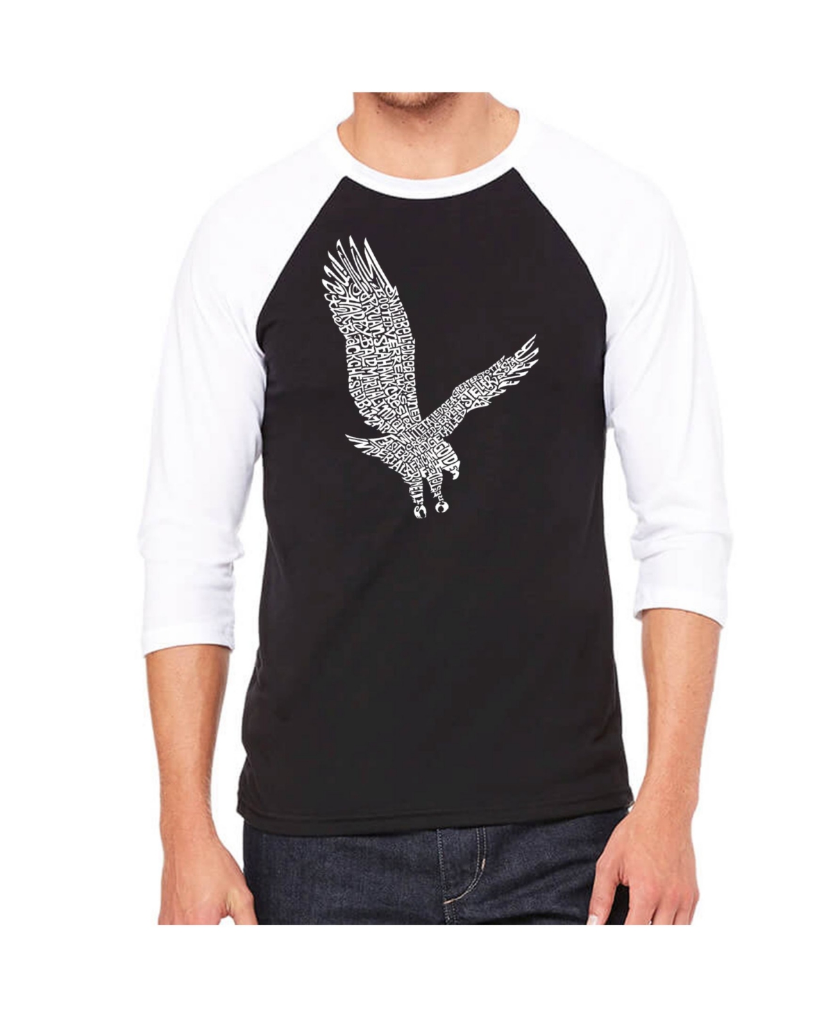 La Pop Art Eagle Men's Raglan Word Art T-shirt