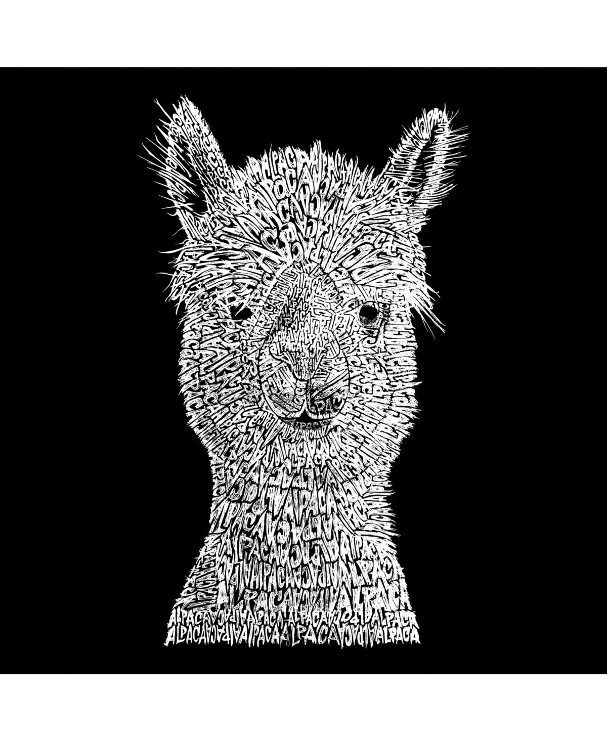 La Pop Art Alpaca Men's Raglan Word Art T-shirt