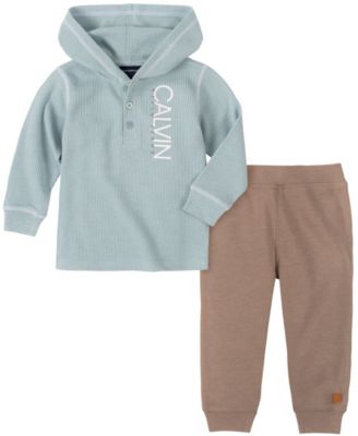 Calvin Klein - Baby Boys Thermal Hooded Bodysuit Pant Set