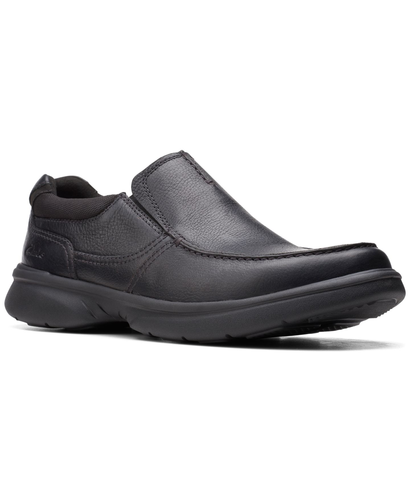 Мужские кожаные слипоны Clarks Bradley Free, цвет: Чёрный — фото 1