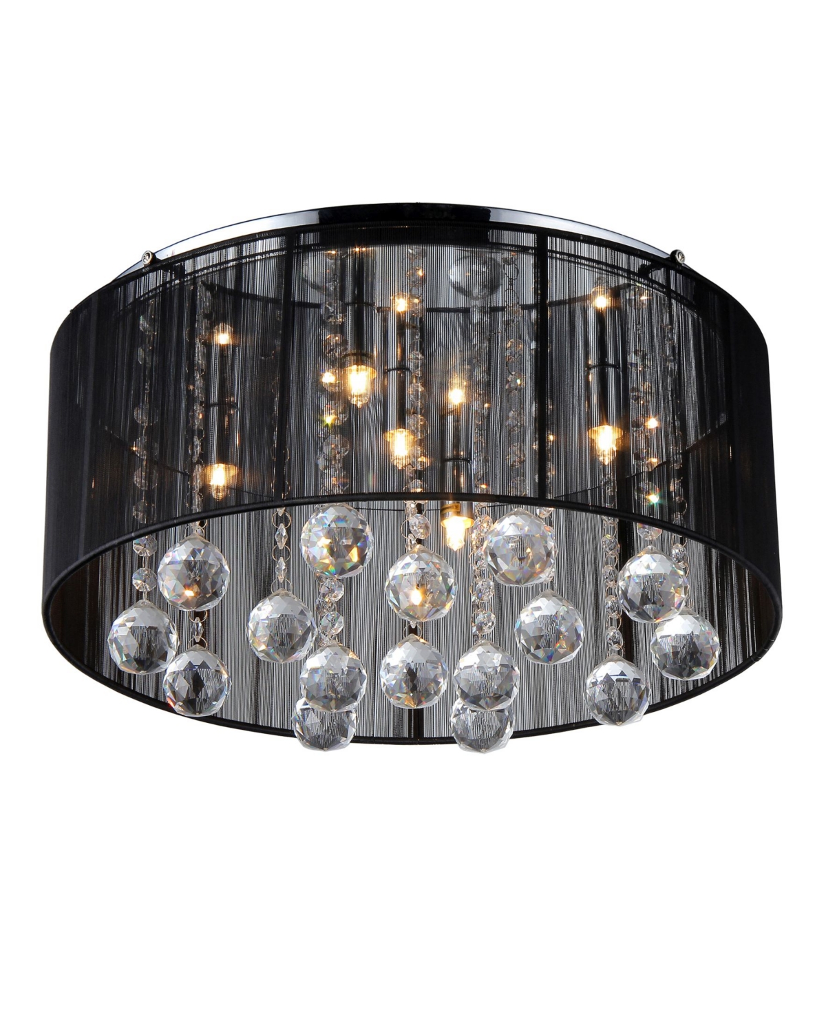 Home Accessories Crystal 18" 5-Light Indoor Pendant Lamp with Light Kit - Black