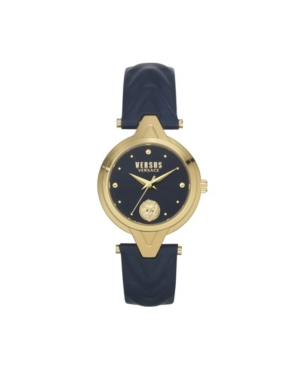 image of Versus by Versace Women-s Forlanni Blue Leather Strap Watch 30mm