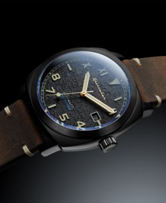 Men's Hull California Automatic Dark Brown Genuine Leather Strap Watch 42mm