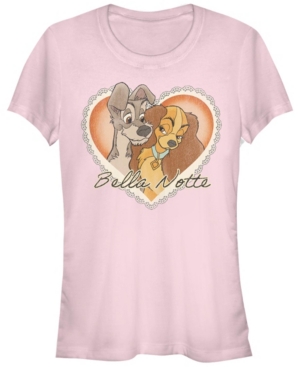 Fifth Sun Juniors Lady and the Tramp Vintage-Like Valentine Short Sleeve T-shirt
