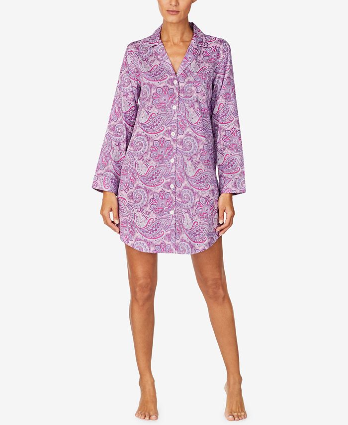 Lauren Ralph Lauren Paisley-Print Sleep Shirt Nightgown & Reviews - All  Pajamas, Robes & Loungewear - Women - Macy's