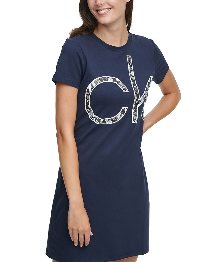 Calvin Klein Logo Print Shirtdress - Macy's