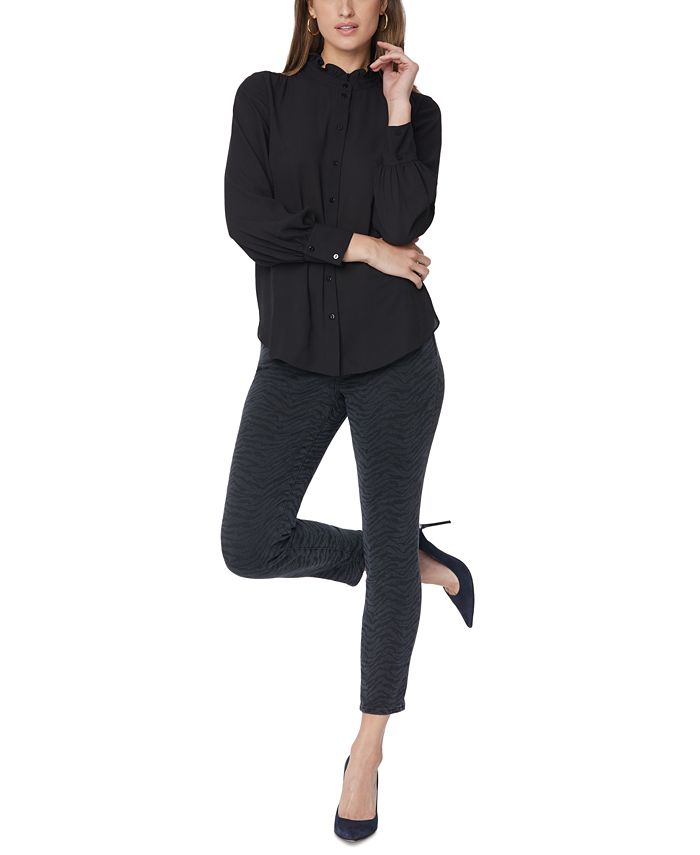 nydj ruffle neck blouse