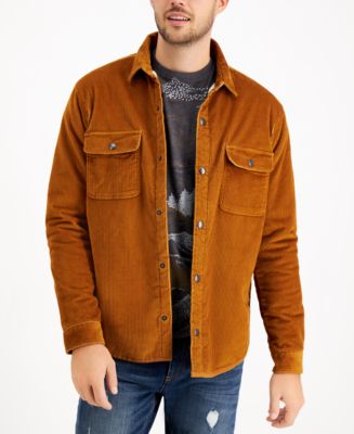 Sun + Stone Men's Badgely Cord Regular-Fit Fleece-Lined Corduroy Shirt ...