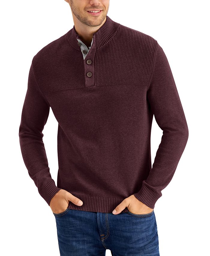 Club Room Men's Ribbed Four-Button Sweater, Created for Macy's ...