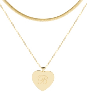 brook & york 14K Gold Plated Isabel Initial Layering Necklace Set