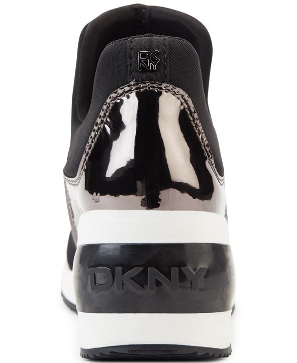 dkny women's borg wedge sneakers