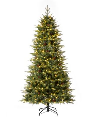 Glitzhome 7ft Pre-Lit Green Fir Artificial Christmas Tree with 500 LED ...