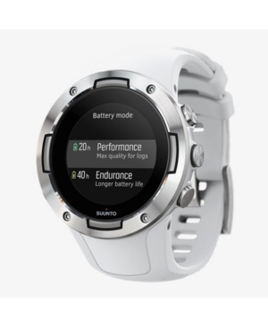 image of Suunto 5 Men-s White Silicon Strap Compact Gps Sports Watch, 46mm