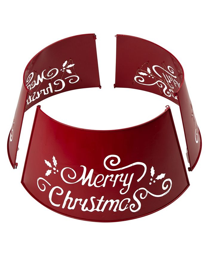Glitzhome "Merry Christmas" DieCutting Metal Tree Collar with Light