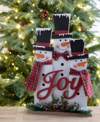 Wooden Snowman Family Table or Standing Decor