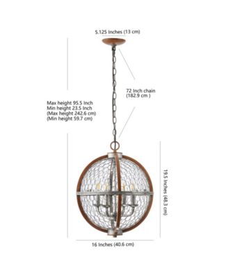 Gaines 4-Light Adjustable Rustic Industrial LED Pendant