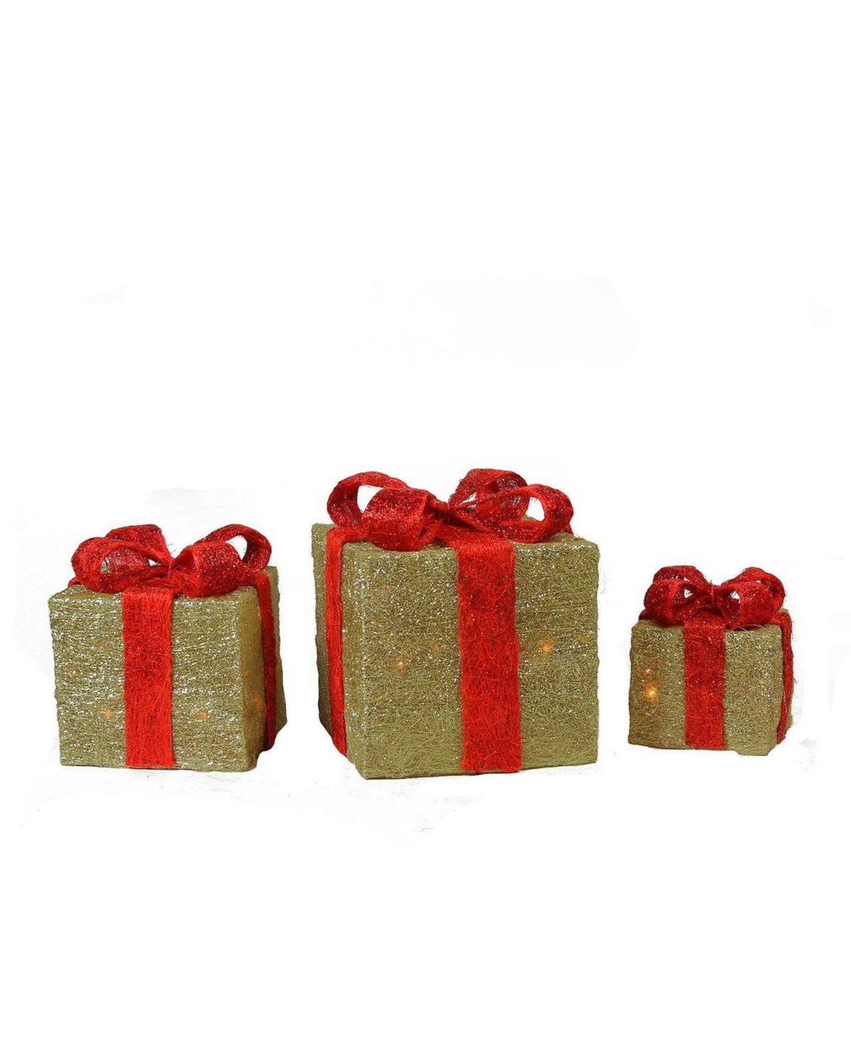 Lighted Gi Boxes Outdoor Christmas Decorations - Gold