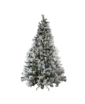Northlight Pre-Lit Led Lights Flocked Victoria Pine Artificial Christmas Tree