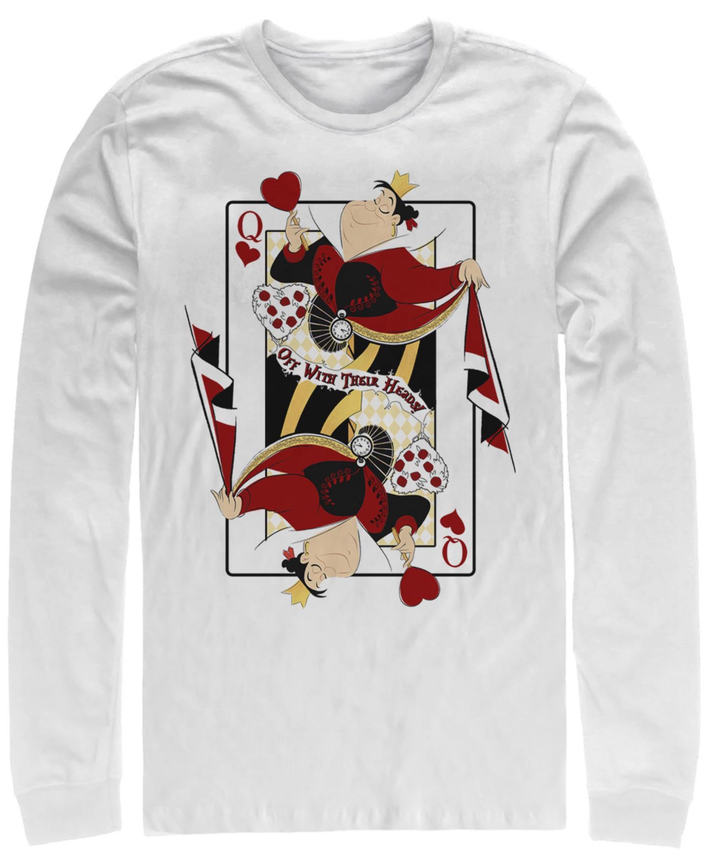 Мужская футболка Fifth Sun Alice in Wonderland Queen of Hearts Long Sleeve Crew Neck, цвет: Белый — фото 1