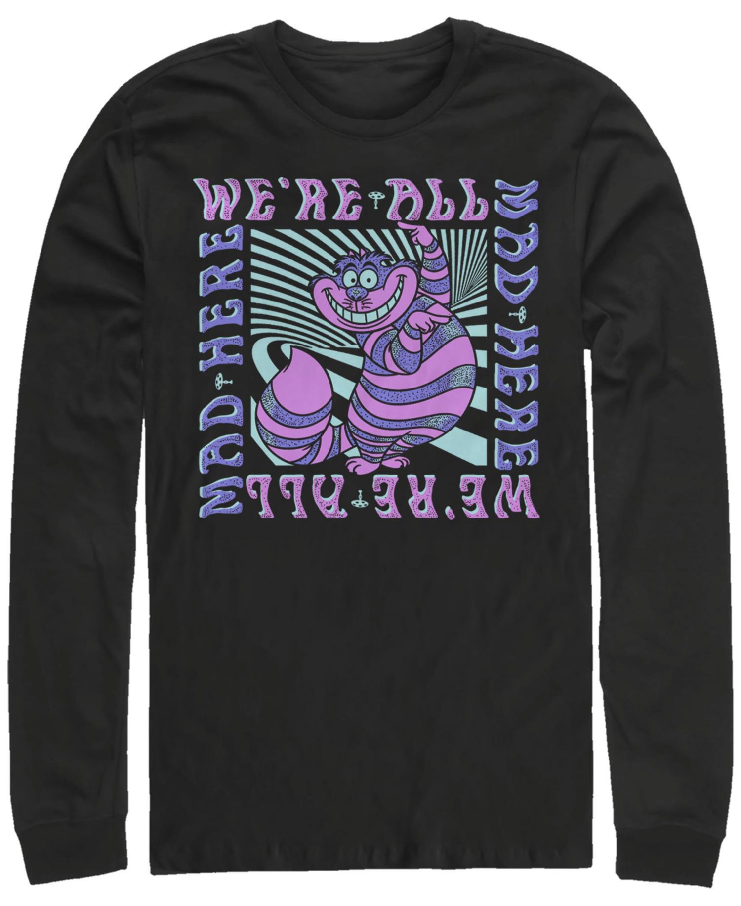 Alice in Wonderland Mad Here Trip Men's Long Sleeve Crew Neck T-shirt