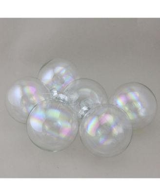 6-Piece Iridescent Ball Christmas Ornament Set 3.25" 80mm