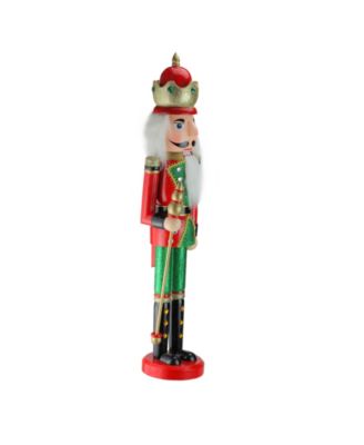 Wooden Christmas Nutcracker King with Scepter
