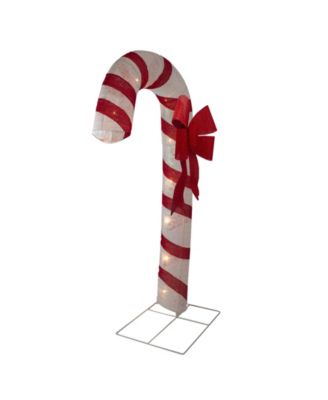 Pre-Lit Glitter Candy Cane Christmas Outdoor Decoration