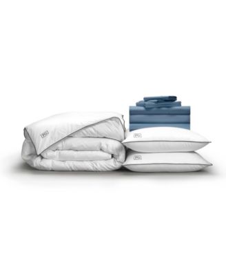 PILLOW GUY LUXE SOFT SMOOTH WHITE DOWN PERFECT 12 PIECE BEDDING BUNDLE