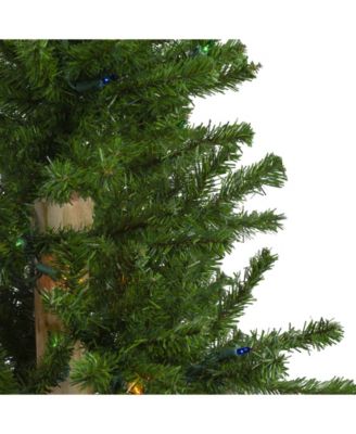 Pre-Lit Slim Alpine Artificial Christmas Trees