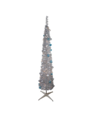 Northlight Pre-Lit Tinsel Pop-Up Artificial Christmas Tree