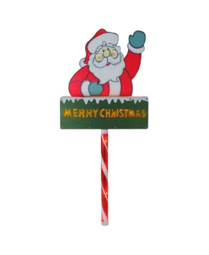 Northlight Lighted Santa Claus Merry Christmas Lawn Stake In Red