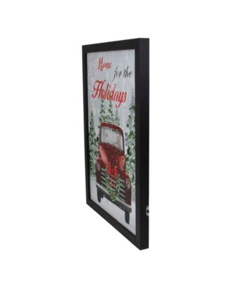 Frame Vintage-Like Truck LED Lighting Christmas Wall Canvas