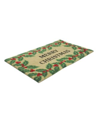 and Holly Berry "Merry Christmas" Doormat