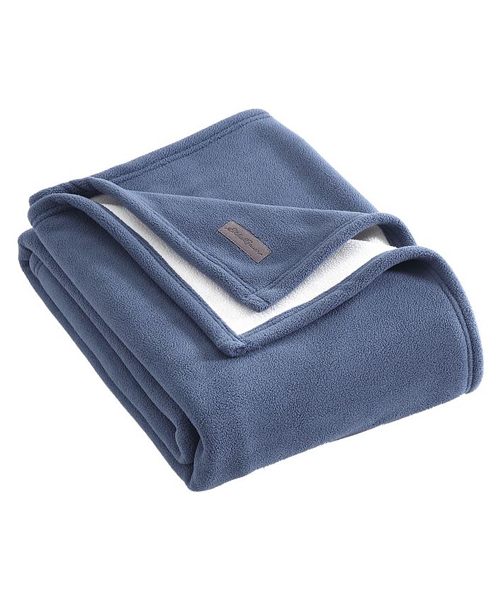 Eddie Bauer Peak Solid Fleece Reversible Throw & Reviews Blankets