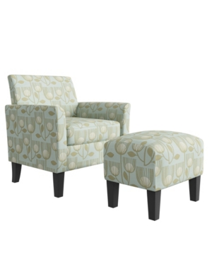 Handy Living Marquee Half Round Arm Chair and Ottoman Set