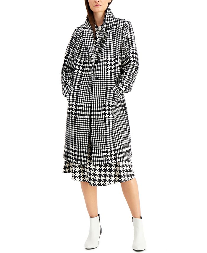 Houndstooth print coat hotsell