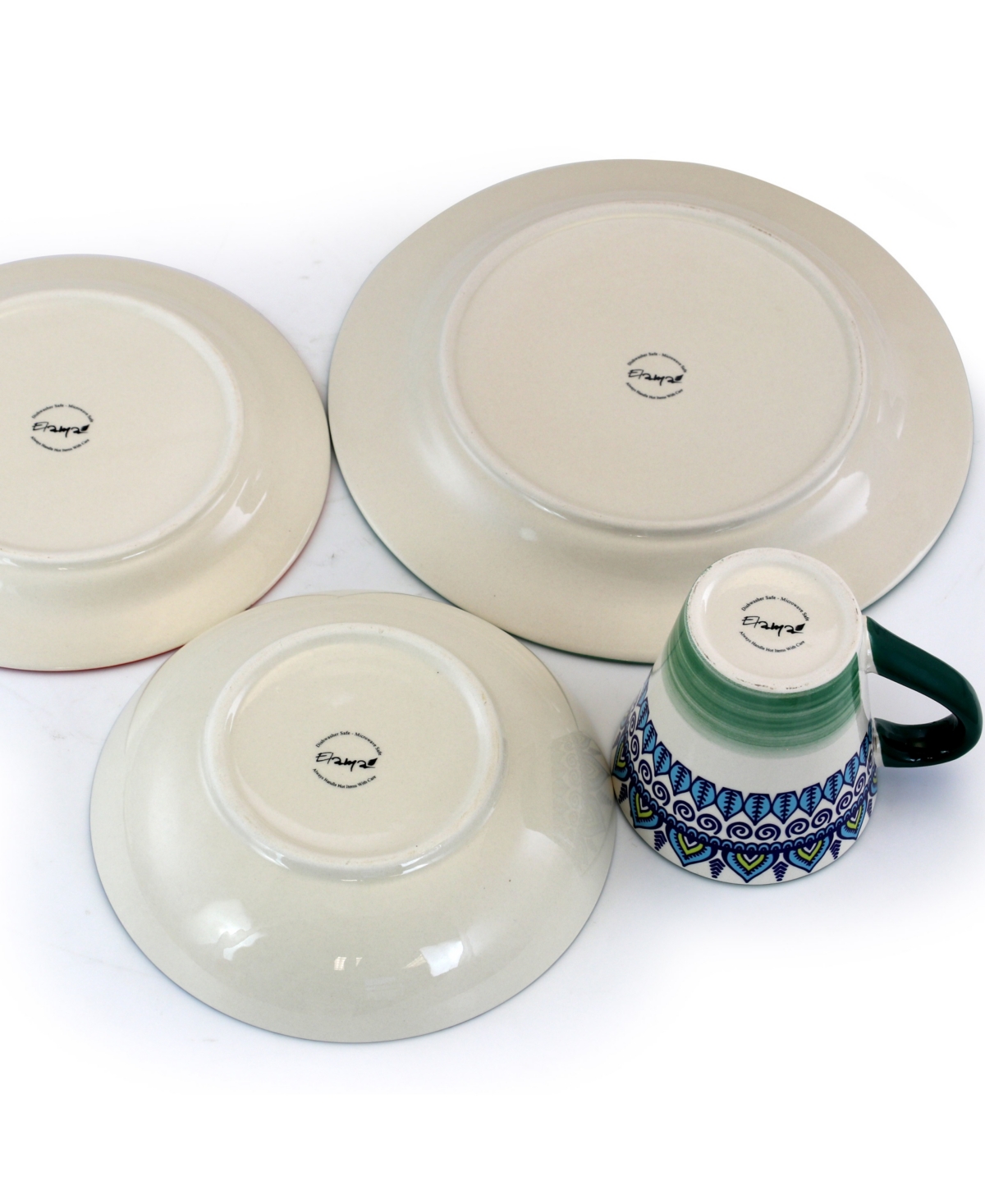 Elama Zen Mozaik 16 Piece Luxurious Stoneware Dinnerware Set